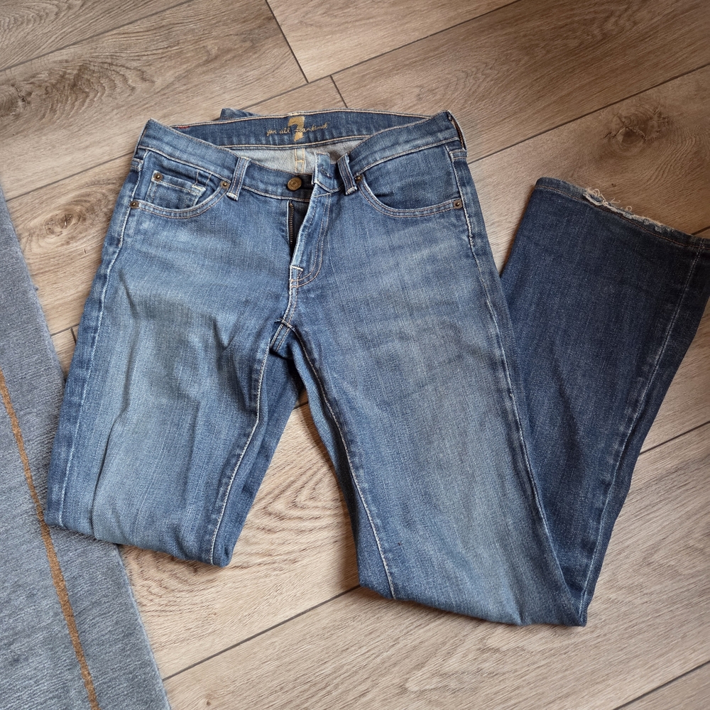 7 For All Mankind Blue Boot Cut Jeans